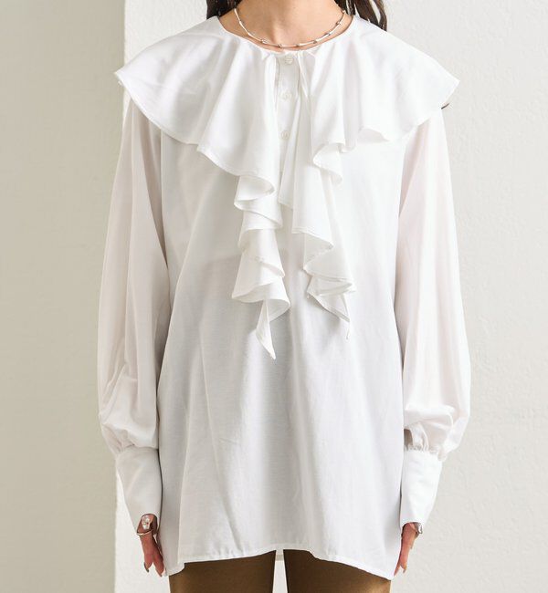  「ラッフルカラー ブラウス」|シャツ・ブラウス|