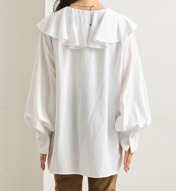  「ラッフルカラー ブラウス」|シャツ・ブラウス|