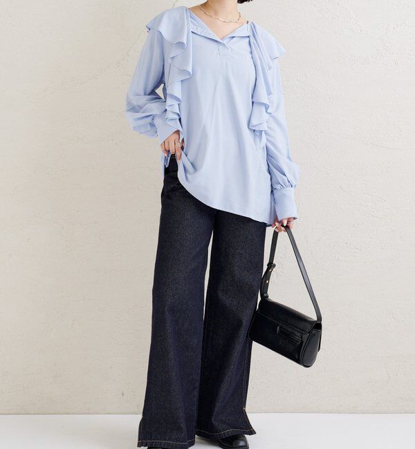  「ラッフルカラー ブラウス」|シャツ・ブラウス|