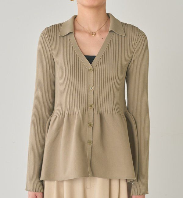  「ペプラム衿カーデ」|ニット・セーター|