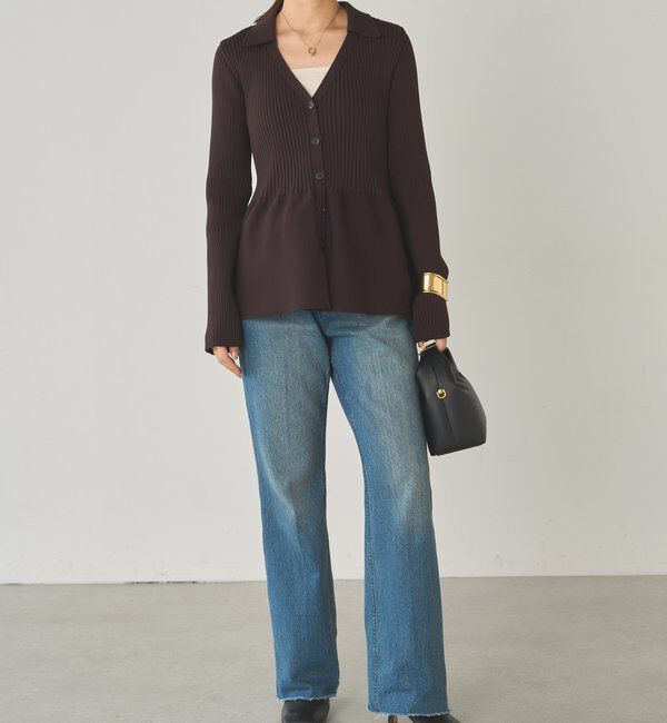  「ペプラム衿カーデ」|ニット・セーター|
