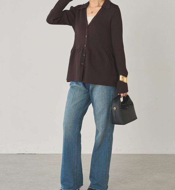  「ペプラム衿カーデ」|ニット・セーター|