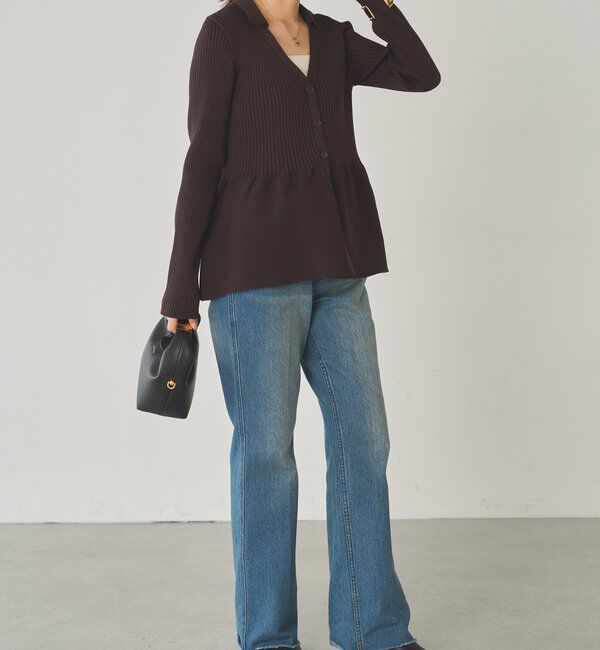  「ペプラム衿カーデ」|ニット・セーター|