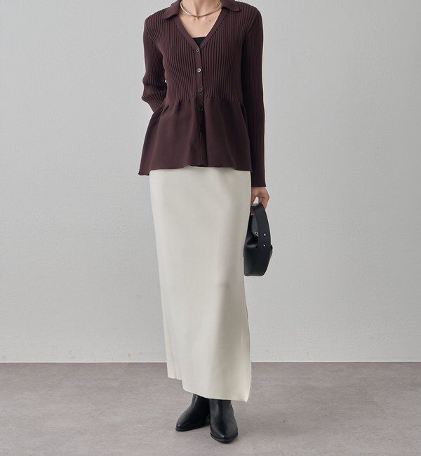  「ペプラム衿カーデ」|ニット・セーター|