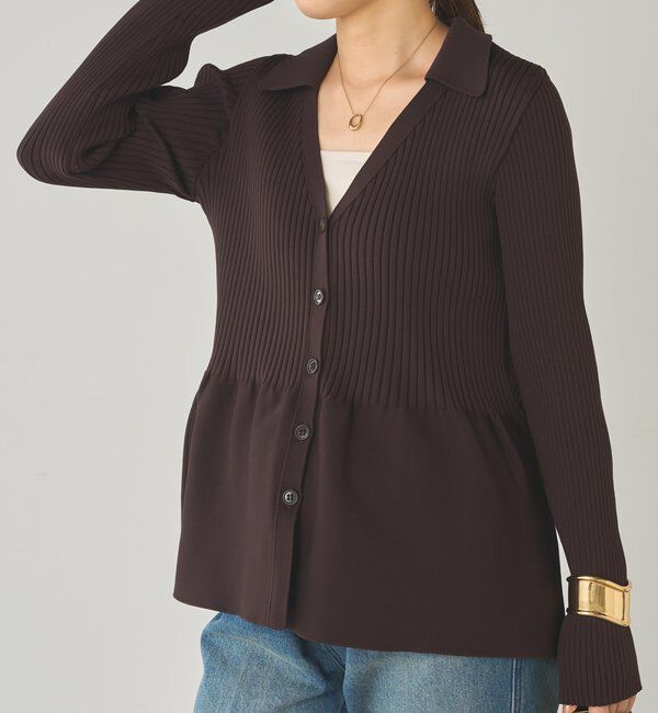  「ペプラム衿カーデ」|ニット・セーター|