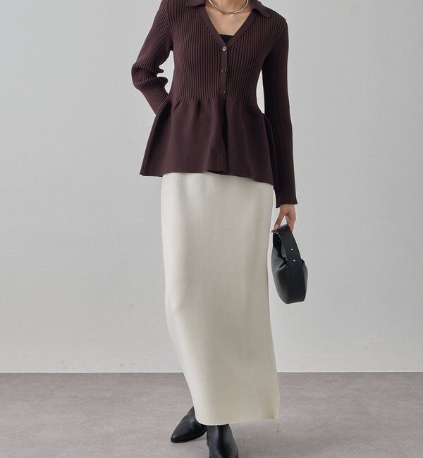  「ペプラム衿カーデ」|ニット・セーター|