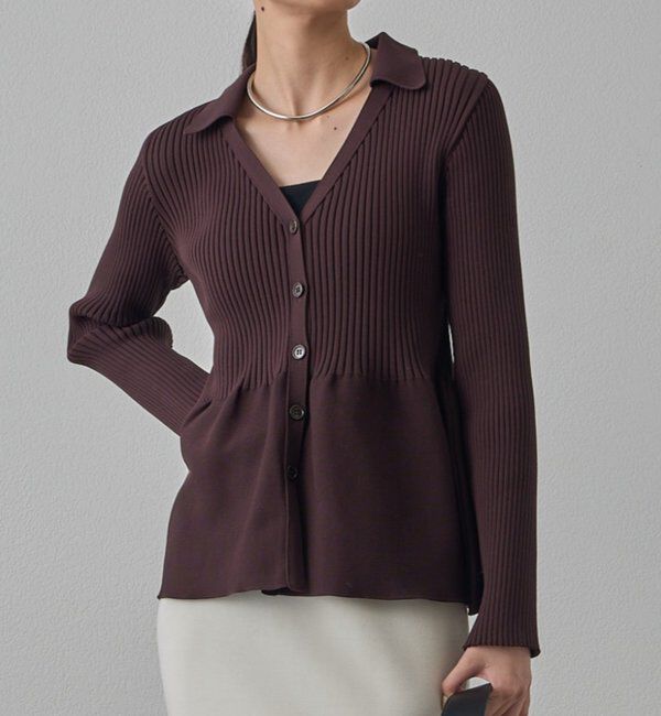  「ペプラム衿カーデ」|ニット・セーター|