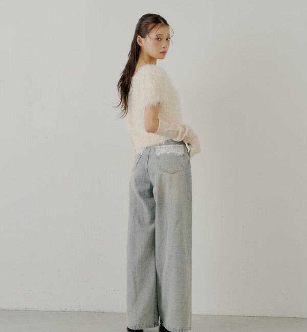  「ポケットレースワイドデニム」|デニム|