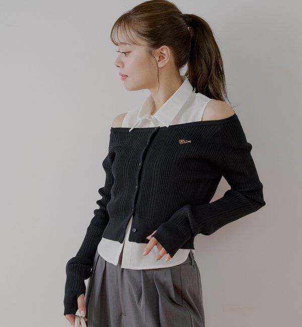  「シャツレイヤード2way カーディガン」|カーディガン|