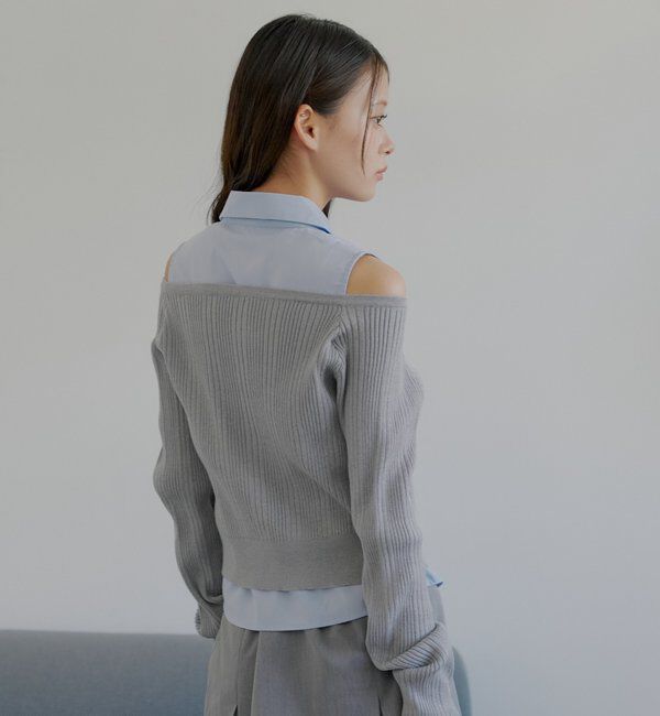  「シャツレイヤード2way カーディガン」|カーディガン|