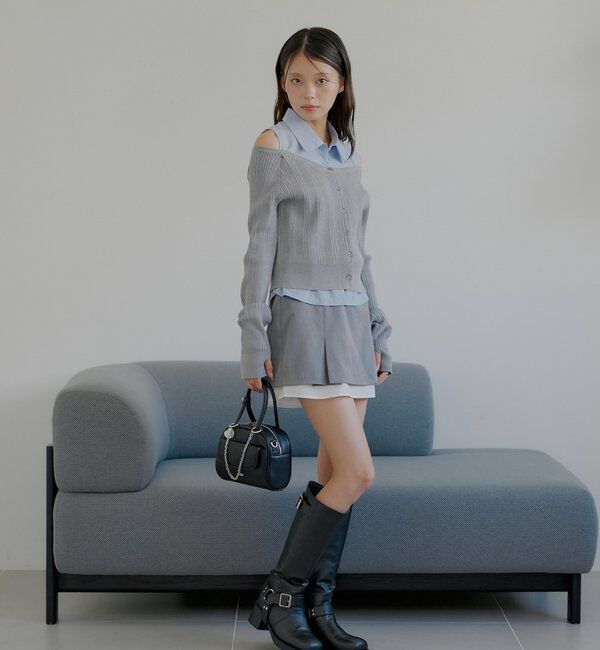  「シャツレイヤード2way カーディガン」|カーディガン|