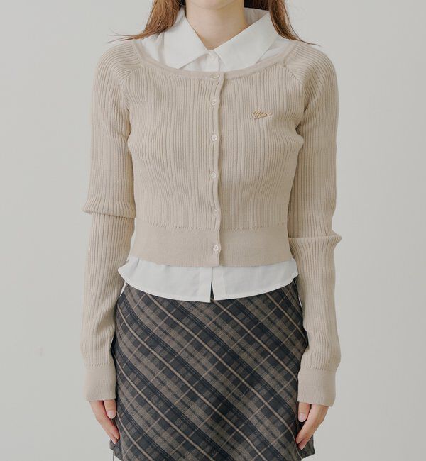  「シャツレイヤード2way カーディガン」|カーディガン|