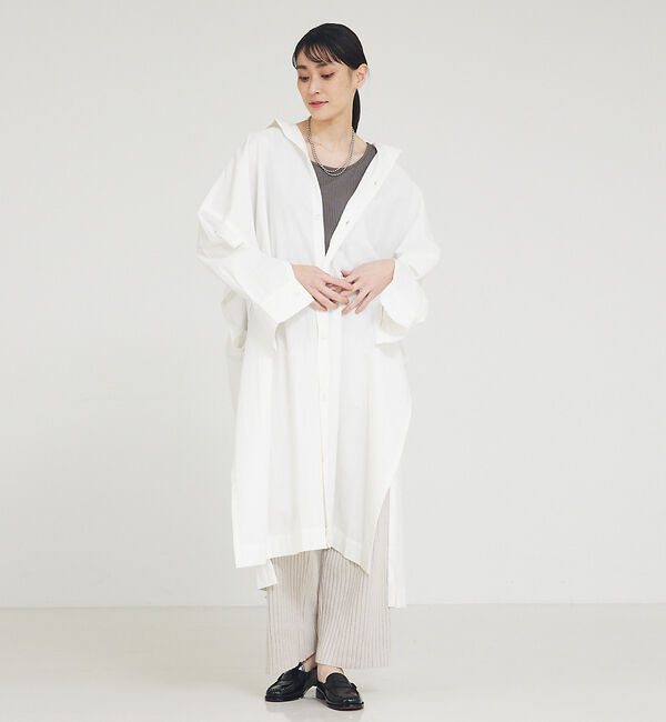 collex「【YARMO/ヤーモ】オーバーサイズ　ポンチョ　シャツ」|シャツ・ブラウス|ホワイト