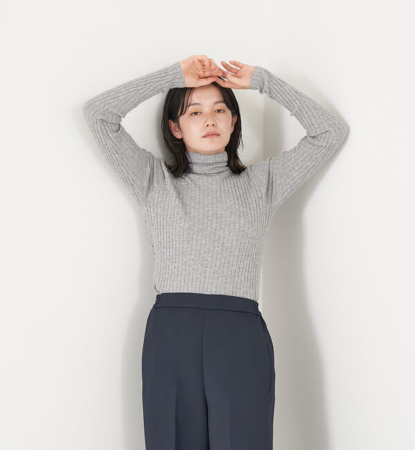 collex「タートルリブプルオーバー」|ニット・セーター|グレー