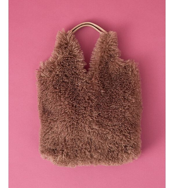 collex「【WEB限定】Vラインフェイクファートートバッグ」|トートバッグ|ブラウン