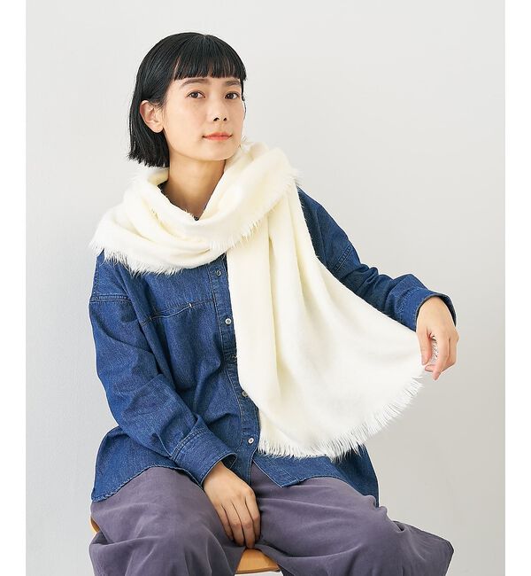 collex「シャギーストール」|マフラー|アイボリー