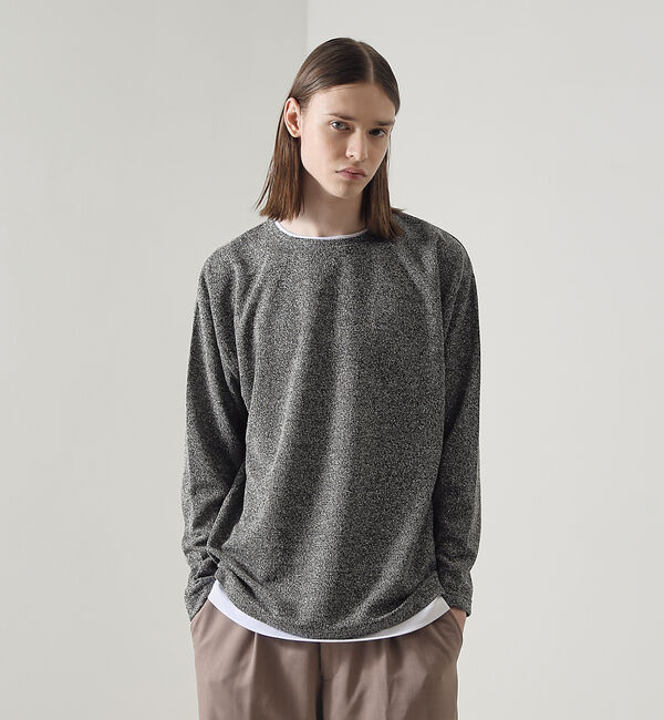 ABAHOUSE「メランジパイルフェイクレイヤード/ロングTシャツ」|Tシャツ・カットソー|ブラック