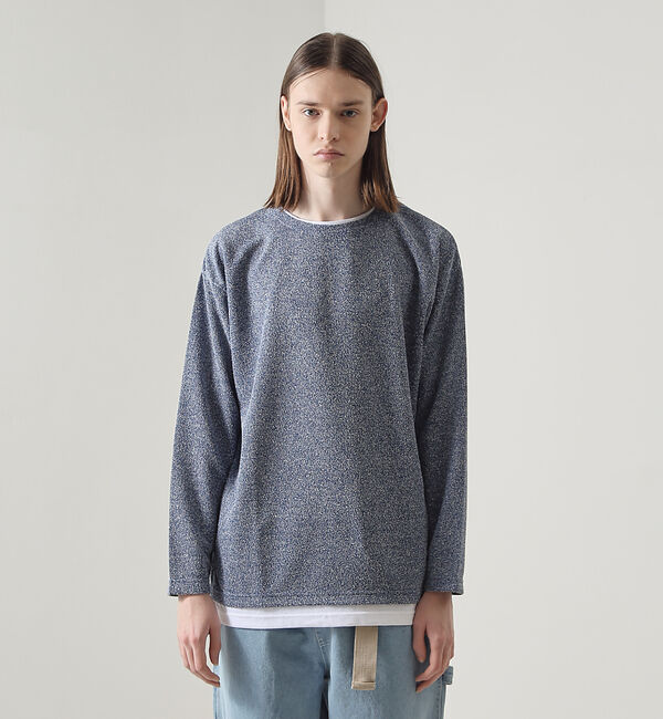 ABAHOUSE「メランジパイルフェイクレイヤード/ロングTシャツ」|Tシャツ・カットソー|ネイビー