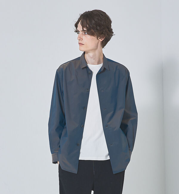 ABAHOUSE「【玉虫シャンブレー】オーバーサイズ シャツアウター」|シャツ・ブラウス|ブルー