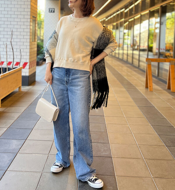 ABAHOUSE「【JEMORGAN/ジェーイーモーガン】柔編み裏毛ショート丈クルーネック / 吊」|スウェット・ジャージ|