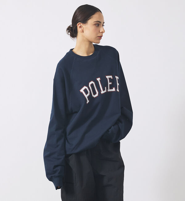 ABAHOUSE「【POLER/ポーラー】COLLEGE RAGLAN CREW スウェット/カレ」|スウェット・ジャージ|ネイビー