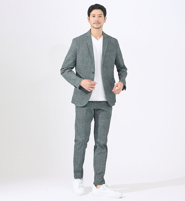 ABAHOUSE「【上下2点セット / 軽量 / ハイパーストレッチ】ワッシャー プリント ジャケ」|スーツ|