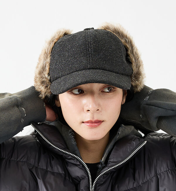 ABAHOUSE「【RUBEN/ルーベン】WOOL LIKED EARCOVE CAP/ウールライ」|その他|ブラック