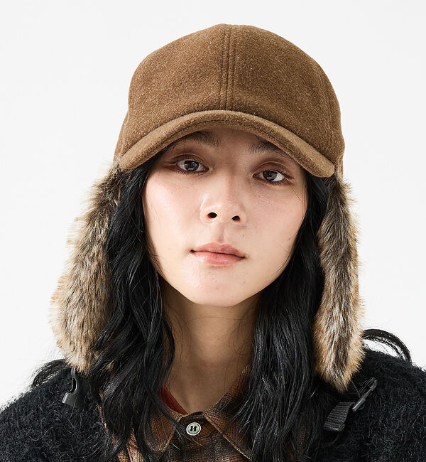 ABAHOUSE「【RUBEN/ルーベン】WOOL LIKED EARCOVE CAP/ウールライ」|その他|ブラウン