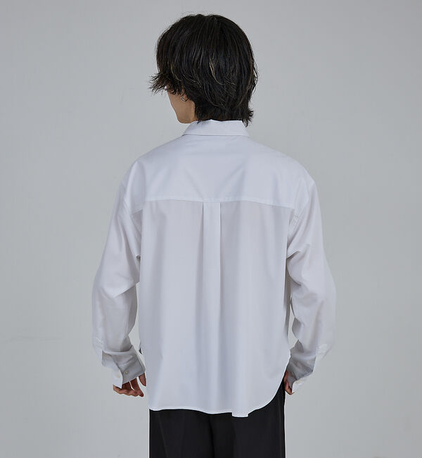 ABAHOUSE「【AH ABAHOUSE】 ロングスリーブ クロップドシャツ」|シャツ・ブラウス|ホワイト