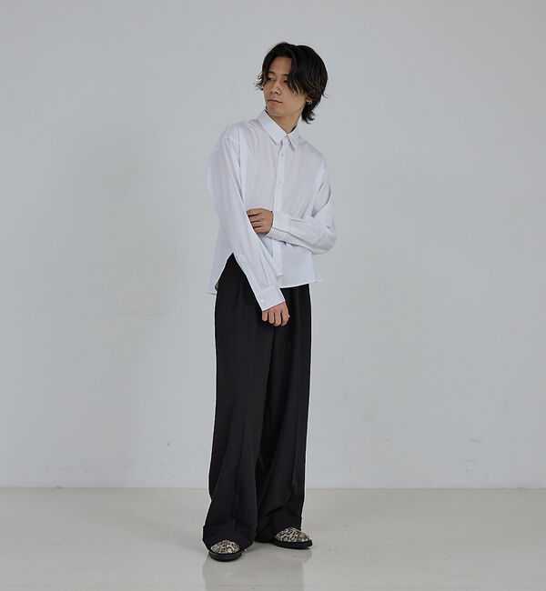 ABAHOUSE「【AH ABAHOUSE】 ロングスリーブ クロップドシャツ」|シャツ・ブラウス|