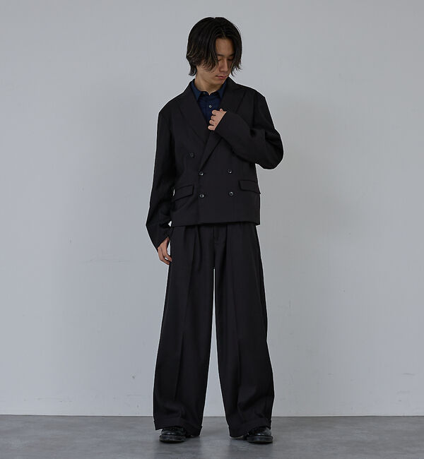 ABAHOUSE「【AH ABAHOUSE】2タック ワイドストレートスラックス / セットアップ」|スラックス|