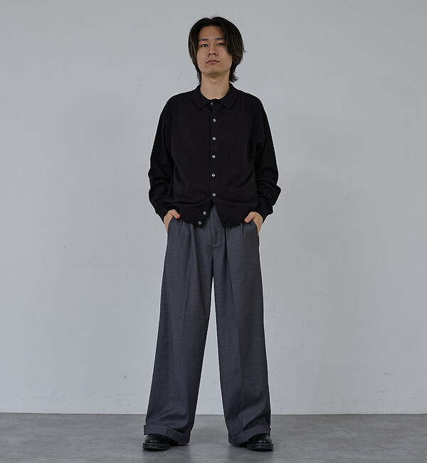 ABAHOUSE「【AH ABAHOUSE】カシミヤタッチ ニットシャツカーディガン」|ニット・セーター|