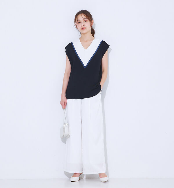 Rouge vif「Ｖネックニットベスト」|ベスト・ジレ|