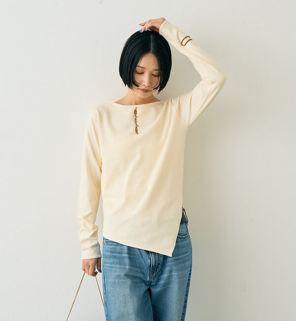 Rouge vif「【一部店舗限定】センターシーム ボートネックニットプルオーバー」|ニット・セーター|