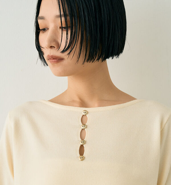 Rouge vif「【一部店舗限定】センターシーム ボートネックニットプルオーバー」|ニット・セーター|