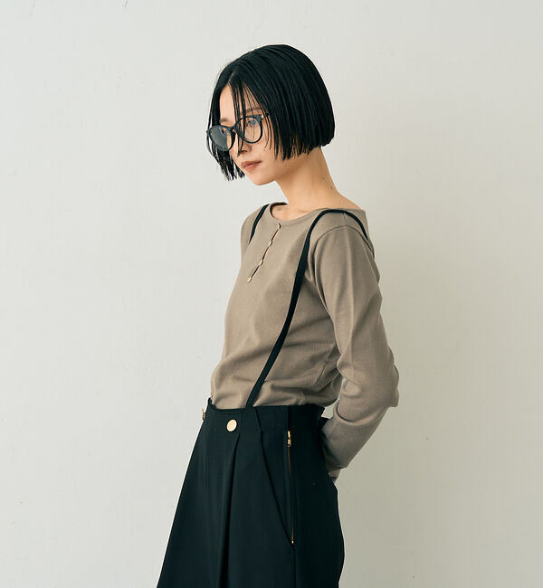 Rouge vif「【一部店舗限定】センターシーム ボートネックニットプルオーバー」|ニット・セーター|