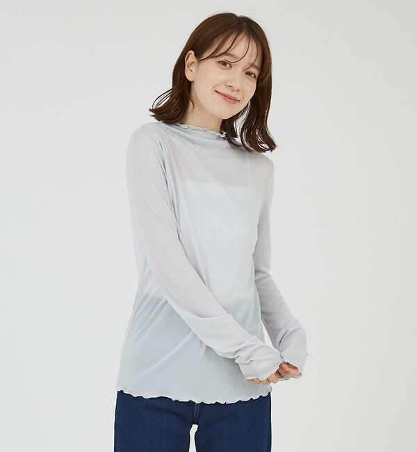 abahouse mavie「ラメメロウハイネックプルオーバー」|Tシャツ・カットソー|