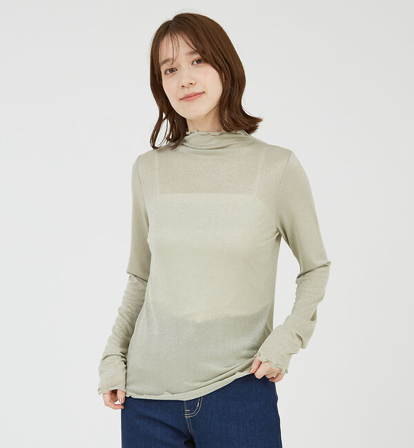 abahouse mavie「ラメメロウハイネックプルオーバー」|Tシャツ・カットソー|