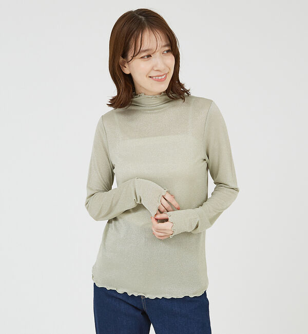 abahouse mavie「ラメメロウハイネックプルオーバー」|Tシャツ・カットソー|