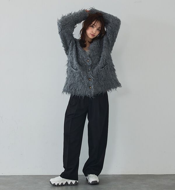 abahouse mavie「【スタッフ人気No1】シャギー起毛カーディガン/ニット/軽量/ガーリー/ふわふわ」|カーディガン|