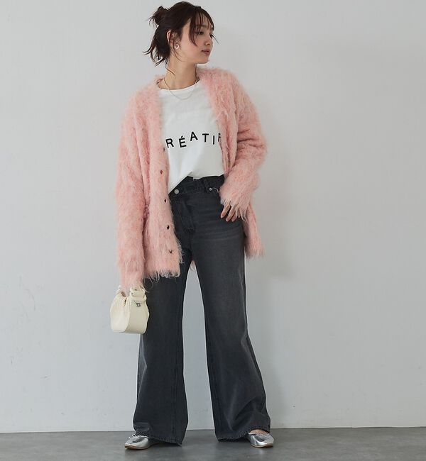 abahouse mavie「【スタッフ人気No1】シャギー起毛カーディガン/ニット/軽量/ガーリー/ふわふわ」|カーディガン|