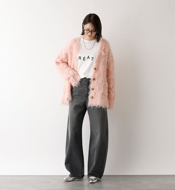 abahouse mavie「【スタッフ人気No1】シャギー起毛カーディガン/ニット/軽量/ガーリー/ふわふわ」|カーディガン|