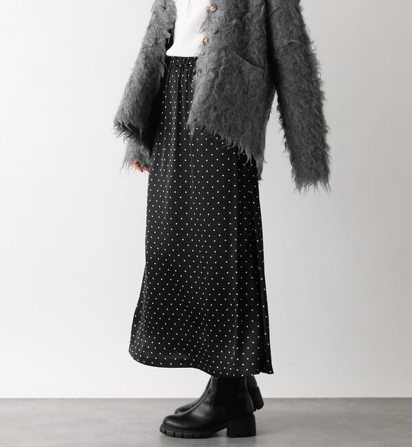 abahouse mavie「ドットマーメイドスカート」|スカート|ブラック
