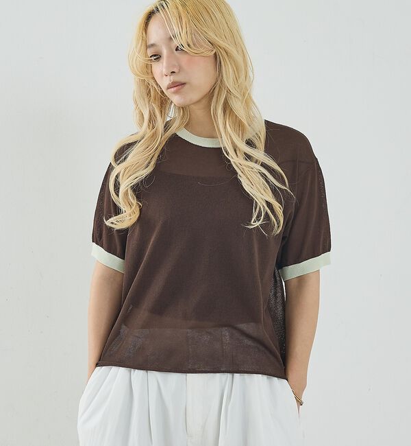 NOMINE「リンガー ニット Tシャツ【予約】」|Tシャツ・カットソー|