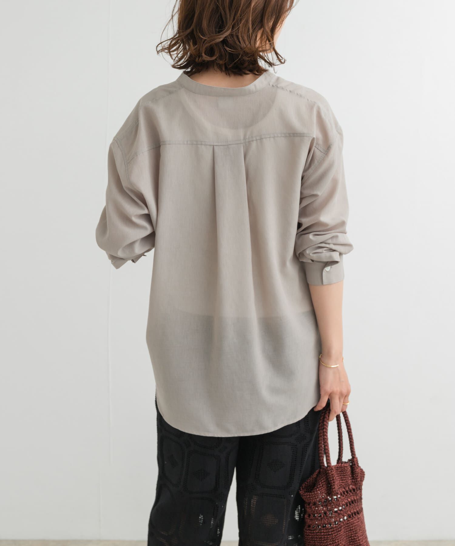 URBAN RESEARCH DOORS「『再入荷』『UR TECH』バンドカラーシャツ」|シャツ・ブラウス|