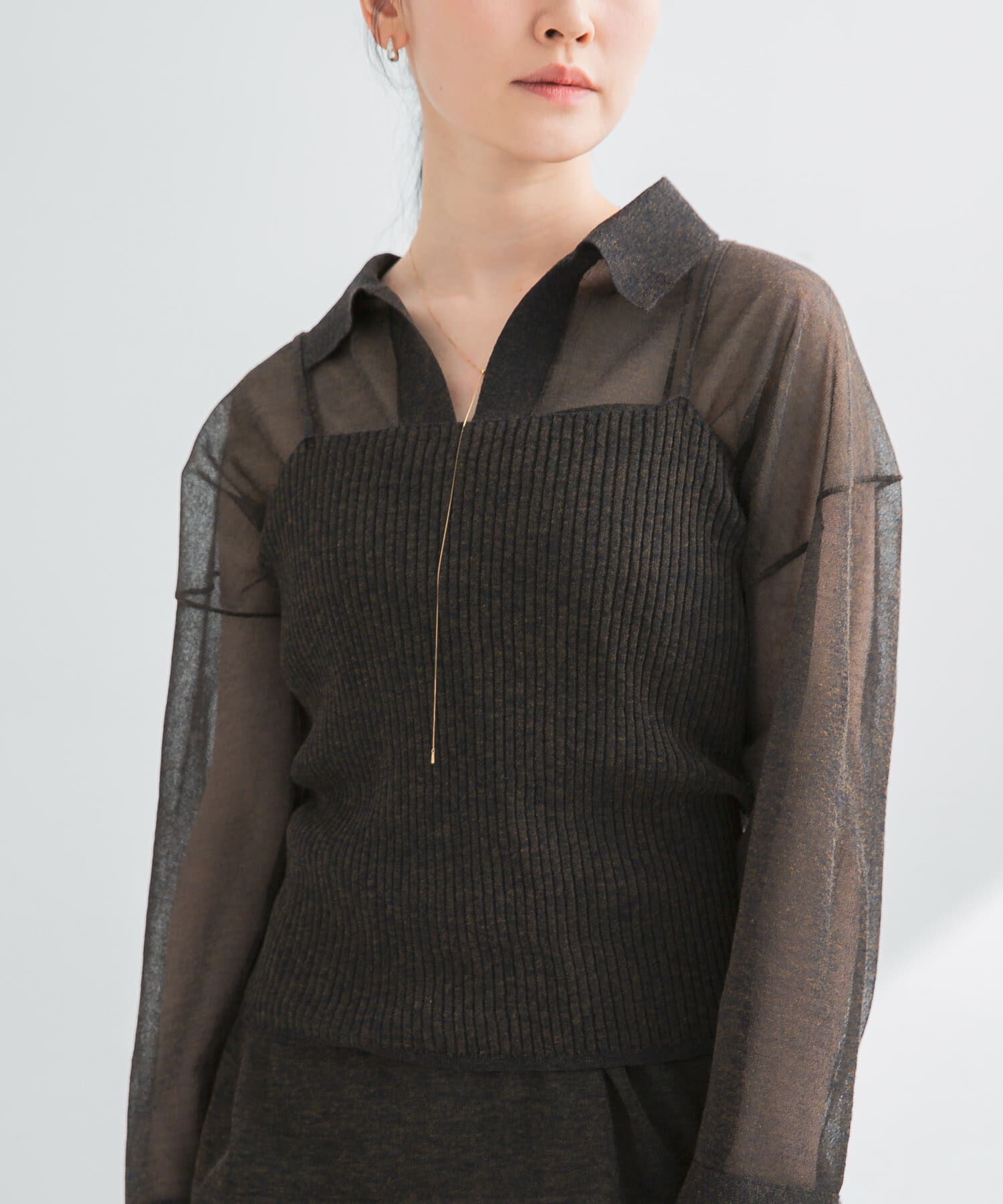 URBAN RESEARCH「ラミー混リブシアーキャミソール」|キャミソール|