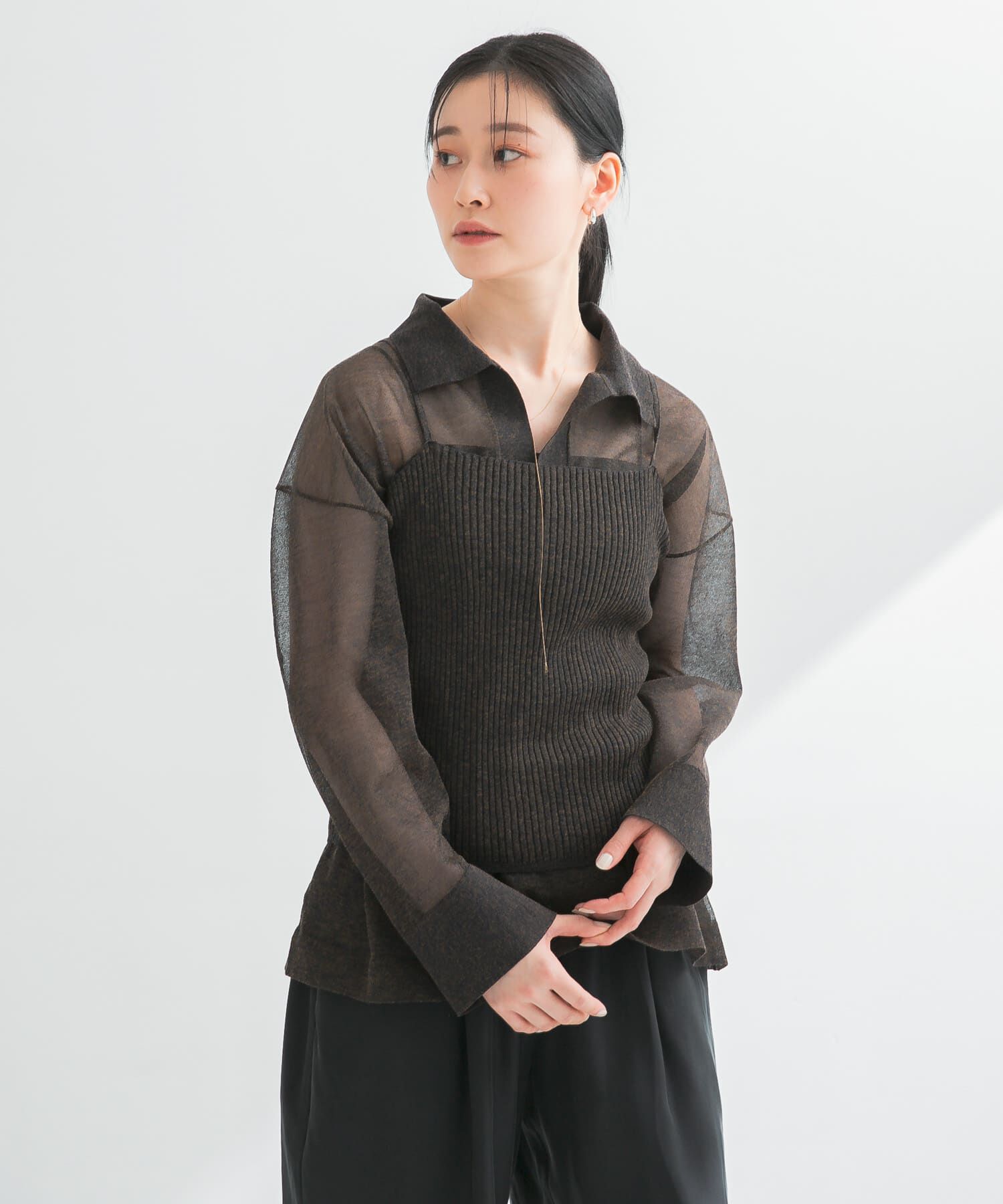 URBAN RESEARCH「ラミー混リブシアーキャミソール」|キャミソール|