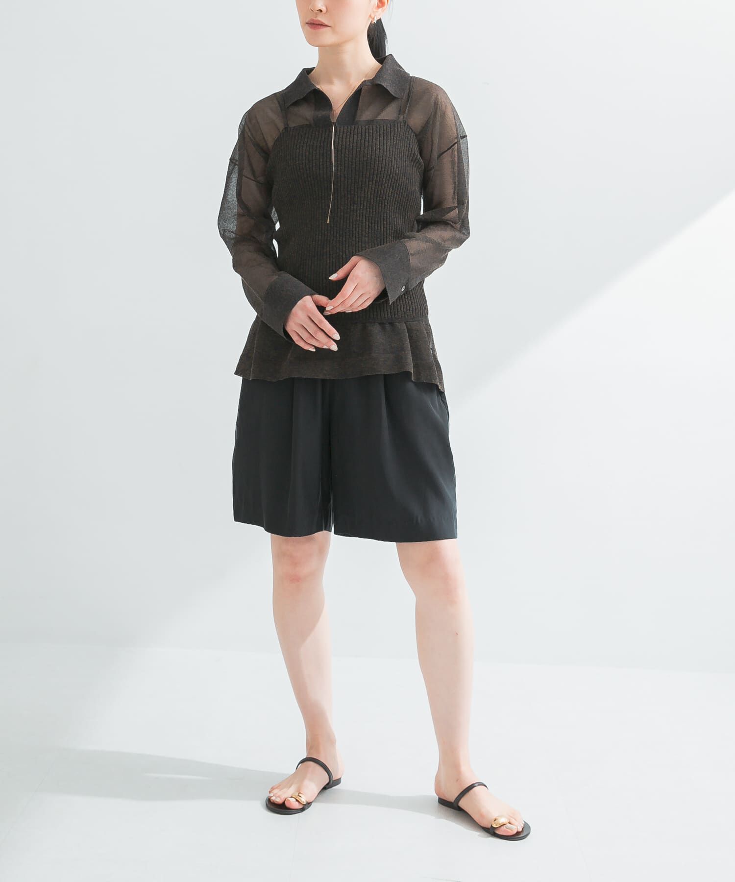 URBAN RESEARCH「ラミー混リブシアーキャミソール」|キャミソール|