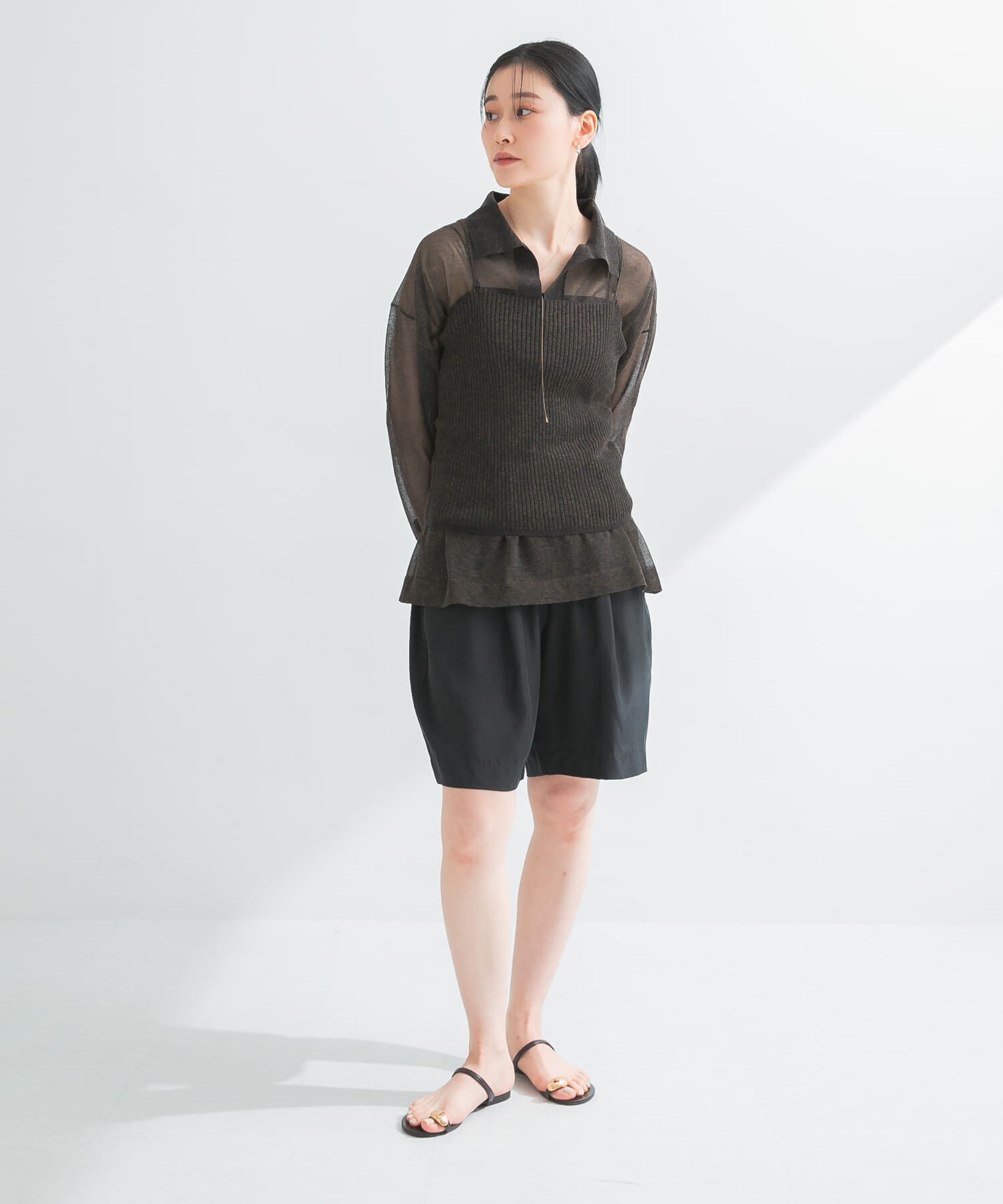 URBAN RESEARCH「ラミー混リブシアーキャミソール」|キャミソール|