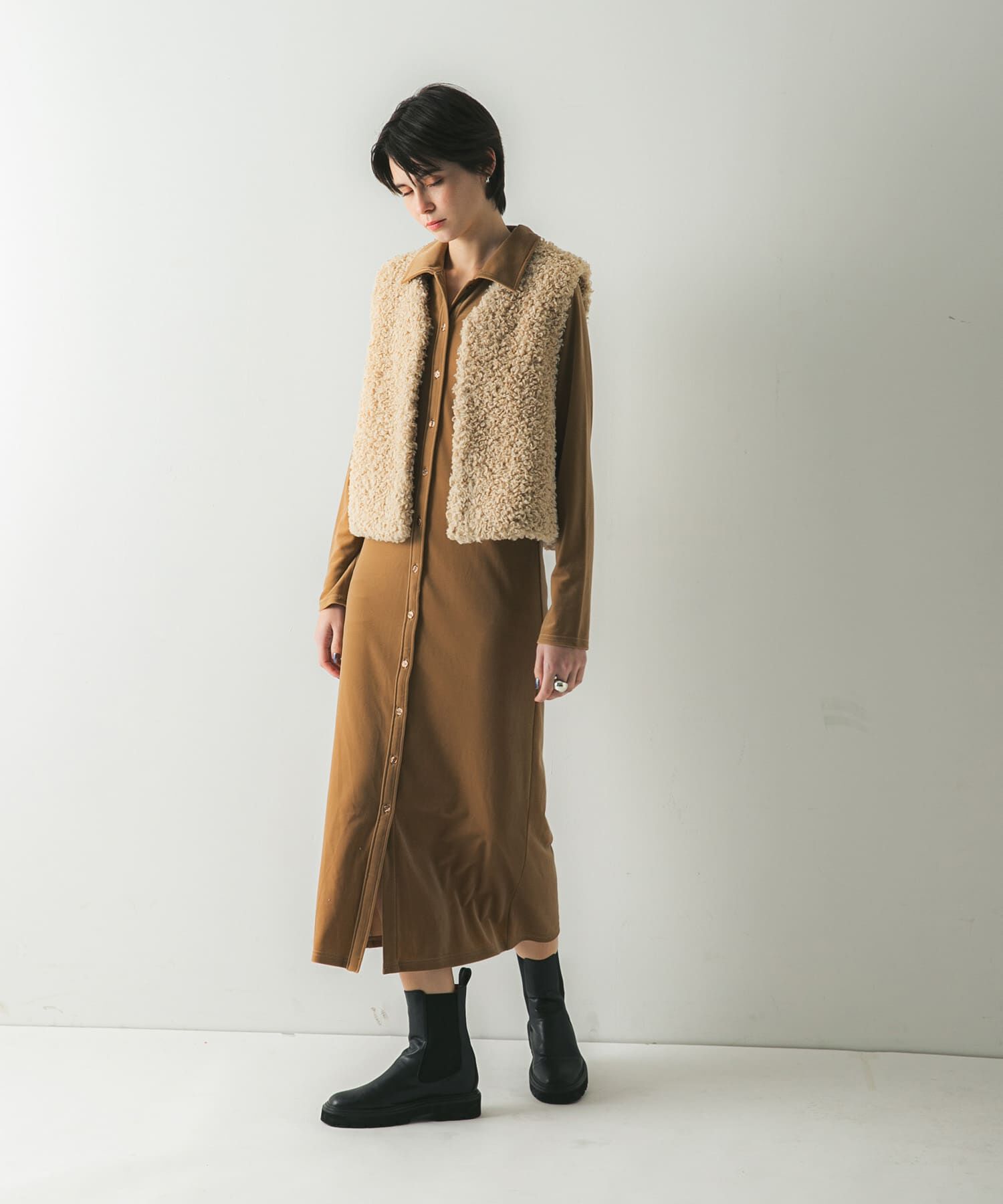 URBAN RESEARCH「ECOPELカーリーファーベスト」|ベスト・ジレ|